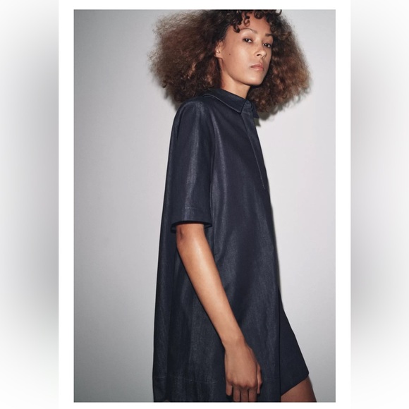 Elegant Black Denim Dress - Picture 5 of 12